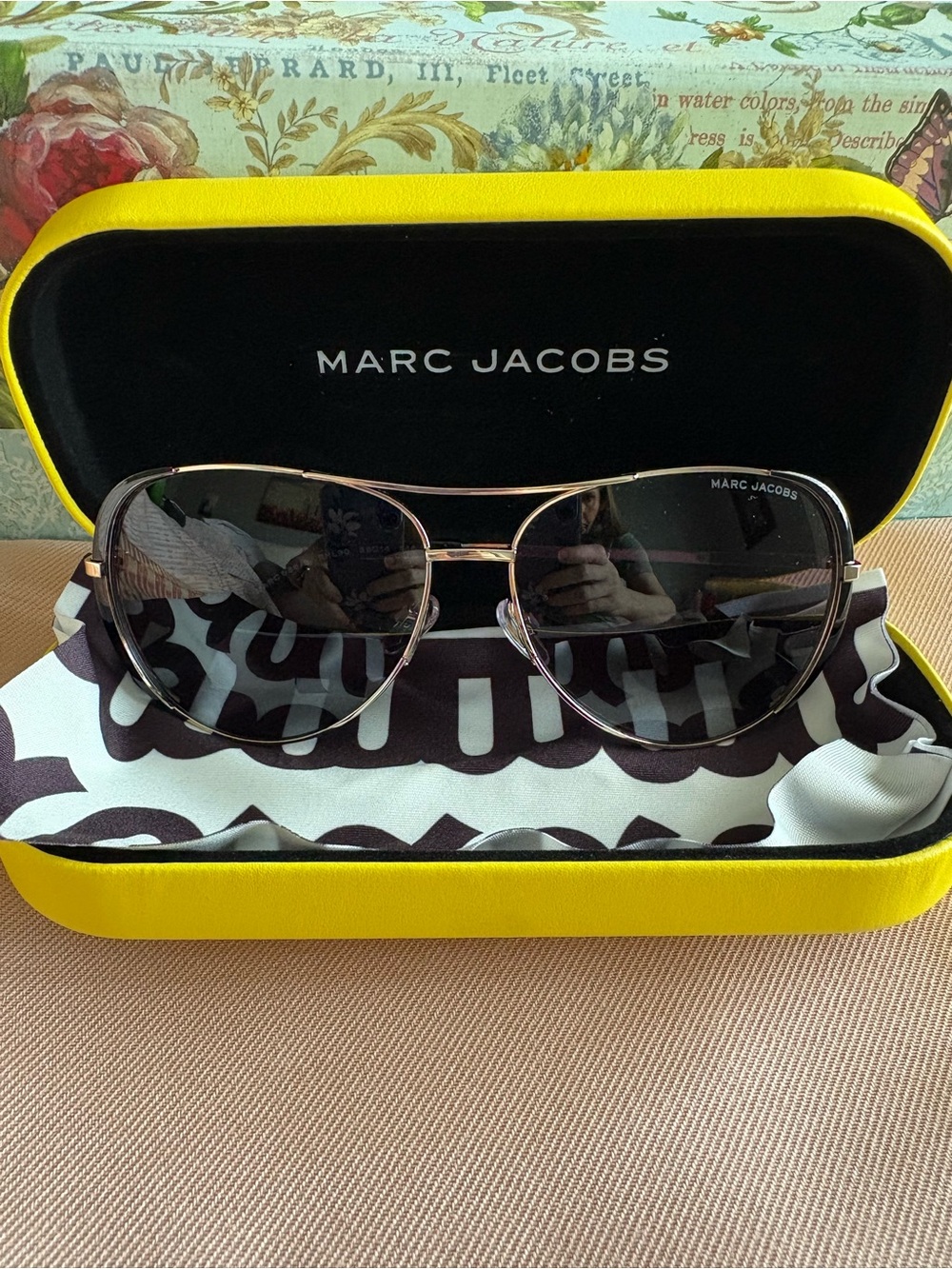 Marc Jacobs Black Sunglasses with Silver Accents- unisex